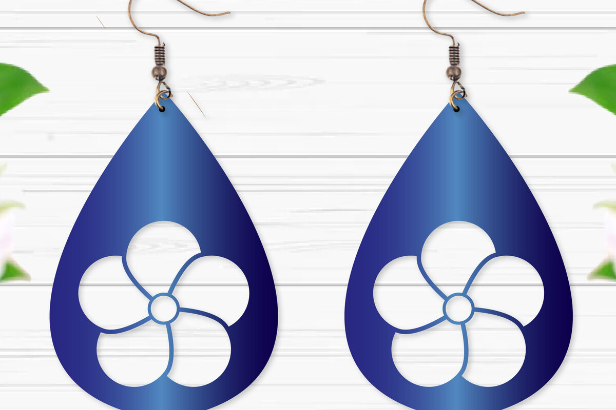 Intra απο ξύλο plywood  Χρώμα wenge 3mm-4mm πάχος - Σκουλαρίκια με λουλούδια Δίασταση 3x3 cm INTRAFABR-23790561