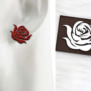 Intra απο ξύλο plywood Χρώμα wenge 3mm-4mm πάχος - Σκουλαρίκια με λουλούδια . Σκουλαρίκια Boho Δίασταση 3x3 cm INTRAFABR-82348340 - Image 1