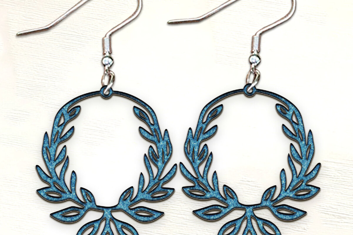 Intra απο ξύλο plywood  Χρώμα wenge 3mm-4mm πάχος - Σκουλαρίκια με λουλούδια . Σκουλαρίκια Boho Δίασταση 3x3 cm INTRAFABR-107489908