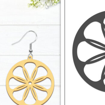 Intra απο ξύλο plywood  Χρώμα wenge 3mm-4mm πάχος - Σκουλαρίκια λουλουδιών | Σκουλαρίκι Δίασταση 3x3 cm INTRAFABR-65425256 - Image 1