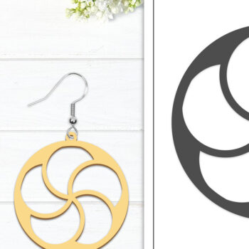 Intra απο ξύλο plywood  Χρώμα wenge 3mm-4mm πάχος - Σκουλαρίκια λουλουδιών | Σκουλαρίκια Δίασταση 3x3 cm INTRAFABR-65425259 - Image 1