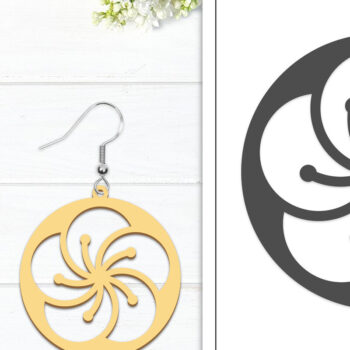 Intra απο ξύλο plywood  Χρώμα wenge 3mm-4mm πάχος - Σκουλαρίκια λουλουδιών | Σκουλαρίκια Δίασταση 3x3 cm INTRAFABR-65425275 - Image 1