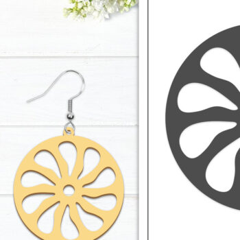 Intra απο ξύλο plywood Χρώμα wenge 3mm-4mm πάχος - Σκουλαρίκια λουλουδιών | Σκουλαρίκια Δίασταση 3x3 cm INTRAFABR-59004830 - Image 1