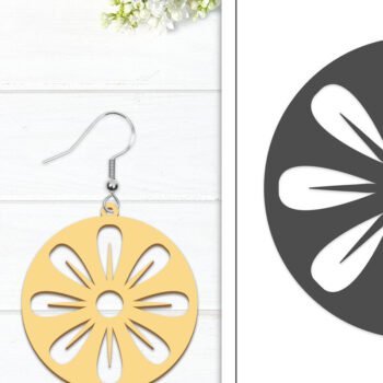 Intra απο ξύλο plywood Χρώμα wenge 3mm-4mm πάχος - Σκουλαρίκια λουλουδιών | Σκουλαρίκια Δίασταση 3x3 cm INTRAFABR-93430351 - Image 1