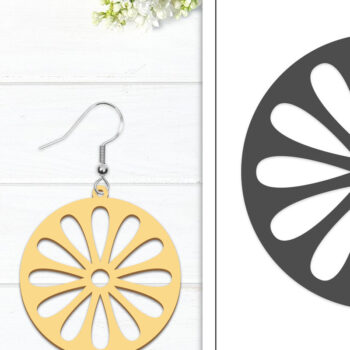 Intra απο ξύλο plywood  Χρώμα wenge 3mm-4mm πάχος - Σκουλαρίκια λουλουδιών | Σκουλαρίκια Δίασταση 3x3 cm INTRAFABR-31507163 - Image 1