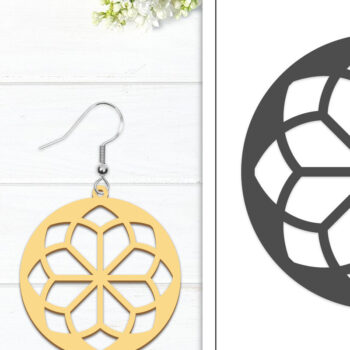 Intra απο ξύλο plywood  Χρώμα wenge 3mm-4mm πάχος - Σκουλαρίκια λουλουδιών | Σκουλαρίκια Δίασταση 3x3 cm INTRAFABR-61811074 - Image 1