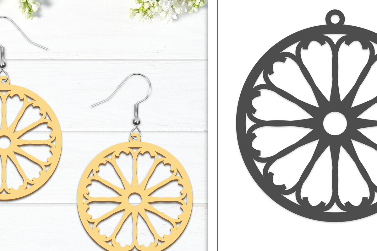 Intra απο ξύλο plywood  Χρώμα wenge 3mm-4mm πάχος - Σκουλαρίκια λουλουδιών | Σκουλαρίκια Δίασταση 3x3 cm INTRAFABR-61811082