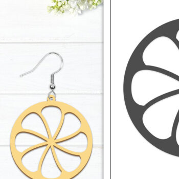 Intra απο ξύλο plywood  Χρώμα wenge 3mm-4mm πάχος - Σκουλαρίκια λουλουδιών | Σκουλαρίκια Δίασταση 3x3 cm INTRAFABR-61811091 - Image 1