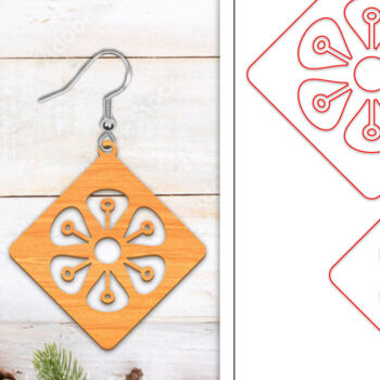 Intra απο ξύλο plywood Χρώμα wenge 3mm-4mm πάχος - Σκουλαρίκια λουλουδιών | Σκουλαρίκια Δίασταση 3x3 cm INTRAFABR-66580939 - Image 1