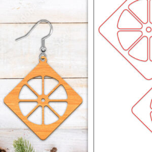 Intra απο ξύλο plywood  Χρώμα wenge 3mm-4mm πάχος - Σκουλαρίκια λουλουδιών | Σκουλαρίκια Δίασταση 3x3 cm INTRAFABR-61811042