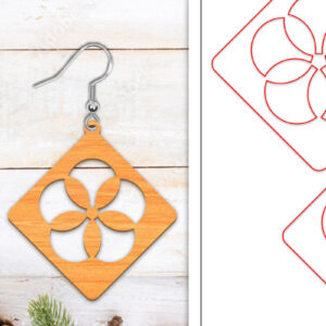 Intra απο ξύλο plywood  Χρώμα wenge 3mm-4mm πάχος - Σκουλαρίκια λουλουδιών | Σκουλαρίκια Δίασταση 3x3 cm INTRAFABR-29288238