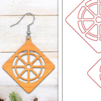 Intra απο ξύλο plywood  Χρώμα wenge 3mm-4mm πάχος - Σκουλαρίκια λουλουδιών | Σκουλαρίκια Δίασταση 3x3 cm INTRAFABR-100484934 - Image 1