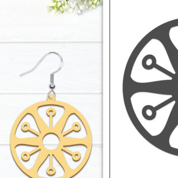 Intra απο ξύλο plywood Χρώμα wenge 3mm-4mm πάχος - Σκουλαρίκια λουλουδιών | Σκουλαρίκια Δίασταση 3x3 cm INTRAFABR-100485499 - Image 1