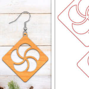 Intra απο ξύλο plywood  Χρώμα wenge 3mm-4mm πάχος - Σκουλαρίκια λουλουδιών | Σκουλαρίκια Δίασταση 3x3 cm INTRAFABR-100485617