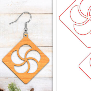 Intra απο ξύλο plywood Χρώμα wenge 3mm-4mm πάχος - Σκουλαρίκια λουλουδιών | Σκουλαρίκια Δίασταση 3x3 cm INTRAFABR-100485617 - Image 1