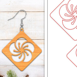 Intra απο ξύλο plywood  Χρώμα wenge 3mm-4mm πάχος - Σκουλαρίκια λουλουδιών | Σκουλαρίκια Δίασταση 3x3 cm INTRAFABR-104123866