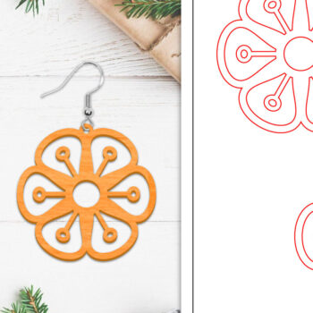 Intra απο ξύλο plywood  Χρώμα wenge 3mm-4mm πάχος - Σκουλαρίκια λουλουδιών | Σκουλαρίκια Δίασταση 3x3 cm INTRAFABR-102952274 - Image 1