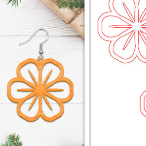 Intra απο ξύλο plywood  Χρώμα wenge 3mm-4mm πάχος - Σκουλαρίκια λουλουδιών | Σκουλαρίκια Δίασταση 3x3 cm INTRAFABR-102952309