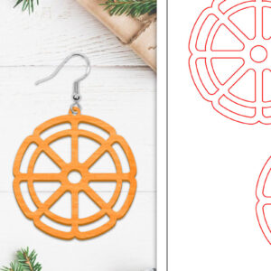 Intra απο ξύλο plywood  Χρώμα wenge 3mm-4mm πάχος - Σκουλαρίκια λουλουδιών | Σκουλαρίκια Δίασταση 3x3 cm INTRAFABR-102952625