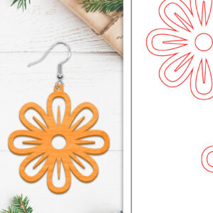 Intra απο ξύλο plywood  Χρώμα wenge 3mm-4mm πάχος - Σκουλαρίκια λουλουδιών | Σκουλαρίκια Δίασταση 3x3 cm INTRAFABR-102952664