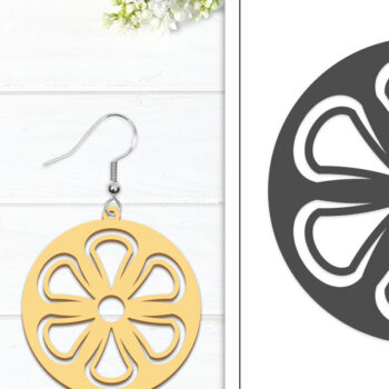 Intra απο ξύλο plywood Χρώμα wenge 3mm-4mm πάχος - Σκουλαρίκια λουλουδιών | Σκουλαρίκια Δίασταση 3x3 cm INTRAFABR-102951806 - Image 1