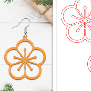 Intra απο ξύλο plywood  Χρώμα wenge 3mm-4mm πάχος - Σκουλαρίκια λουλουδιών | Σκουλαρίκια Δίασταση 3x3 cm INTRAFABR-102951939