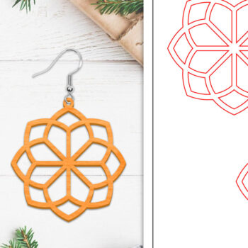 Intra απο ξύλο plywood  Χρώμα wenge 3mm-4mm πάχος - Σκουλαρίκια λουλουδιών | Σκουλαρίκια Δίασταση 3x3 cm INTRAFABR-102677541 - Image 1