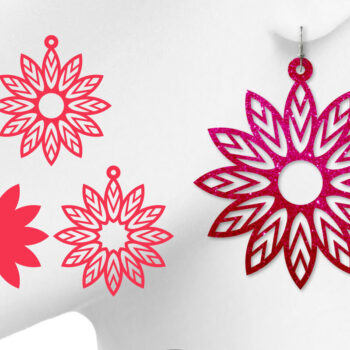 Intra απο ξύλο plywood Χρώμα wenge 3mm-4mm πάχος - Σκουλαρίκια λουλουδιών, κοσμήματα κομμένα με λέιζερ Δίασταση 3x3 cm INTRAFABR-103321649 - Image 1