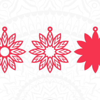 Intra απο ξύλο plywood Χρώμα wenge 3mm-4mm πάχος - Σκουλαρίκια λουλουδιών, κοσμήματα κομμένα με λέιζερ Δίασταση 3x3 cm INTRAFABR-103321649 - Image 5