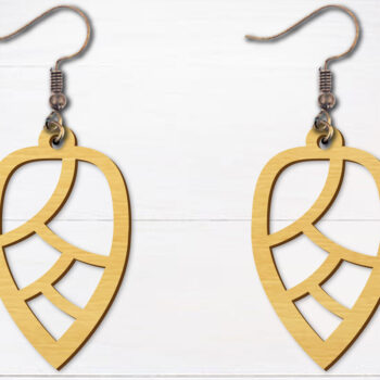 Intra απο ξύλο plywood Χρώμα wenge 3mm-4mm πάχος - Σκουλαρίκια λουλουδιών κομμένα με λέιζερ Δίασταση 3x3 cm INTRAFABR-104263917 - Image 1