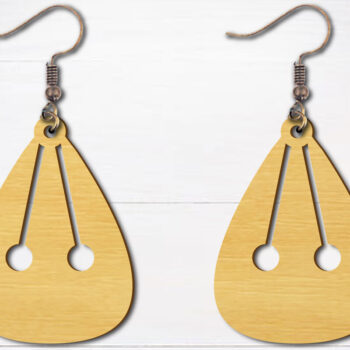 Intra απο ξύλο plywood Χρώμα wenge 3mm-4mm πάχος - Σκουλαρίκια λουλουδιών κομμένα με λέιζερ Δίασταση 3x3 cm INTRAFABR-104264120 - Image 1