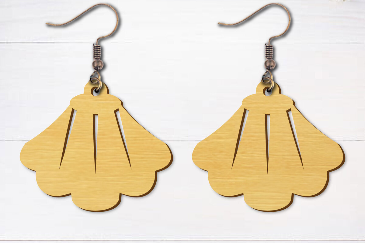 Intra απο ξύλο plywood  Χρώμα wenge 3mm-4mm πάχος - Σκουλαρίκια λουλουδιών κομμένα με λέιζερ Δίασταση 3x3 cm INTRAFABR-104264256