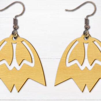 Intra απο ξύλο plywood Χρώμα wenge 3mm-4mm πάχος - Σκουλαρίκια λουλουδιών κομμένα με λέιζερ Δίασταση 3x3 cm INTRAFABR-104264289 - Image 1