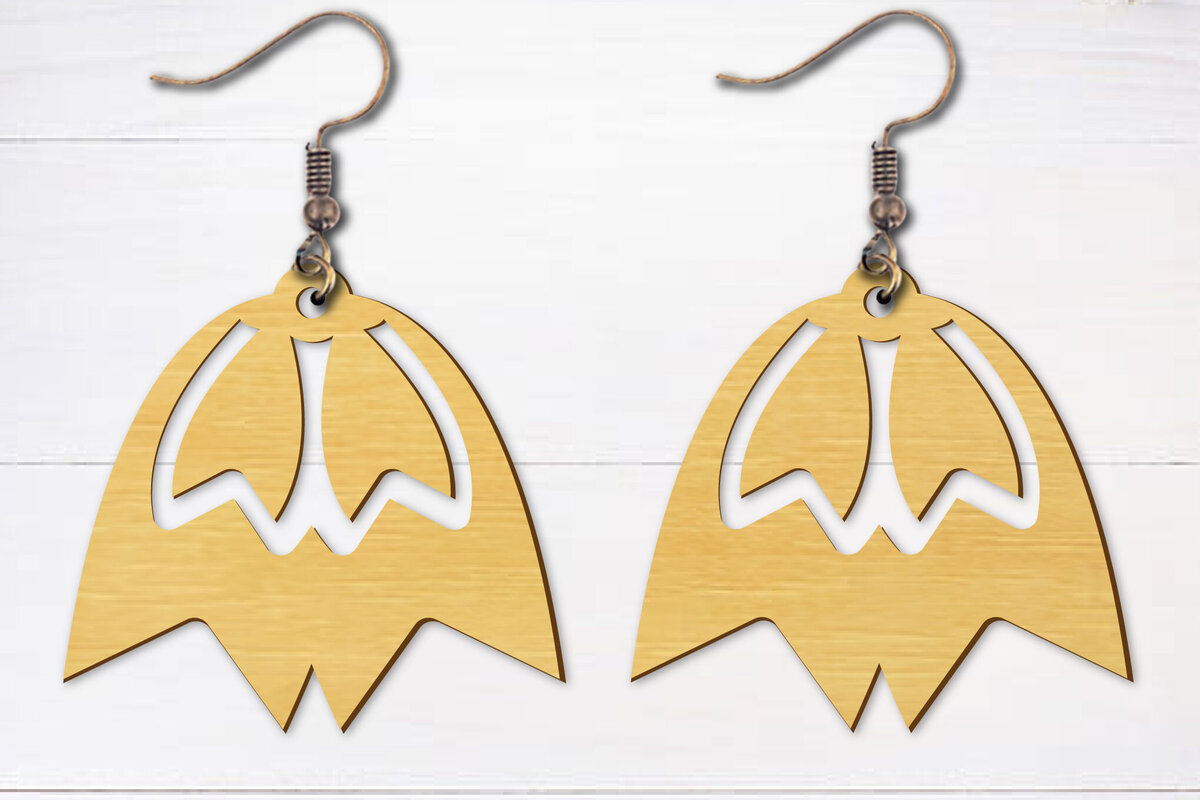 Intra απο ξύλο plywood  Χρώμα wenge 3mm-4mm πάχος - Σκουλαρίκια λουλουδιών κομμένα με λέιζερ Δίασταση 3x3 cm INTRAFABR-104264289