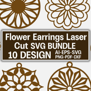 Intra απο ξύλο plywood  Χρώμα wenge 3mm-4mm πάχος - Σκουλαρίκια λουλουδιών Πακέτο Δίασταση 3x3 cm INTRAFABR-104264414