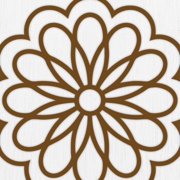 Intra απο ξύλο plywood Χρώμα wenge 3mm-4mm πάχος - Σκουλαρίκια λουλουδιών Πακέτο Δίασταση 3x3 cm INTRAFABR-104264414 - Image 3