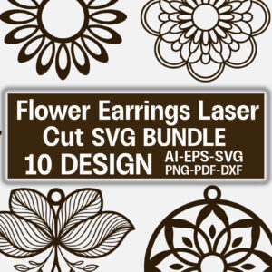 Intra απο ξύλο plywood  Χρώμα wenge 3mm-4mm πάχος - Σκουλαρίκια λουλουδιών Πακέτο Δίασταση 3x3 cm INTRAFABR-104264474