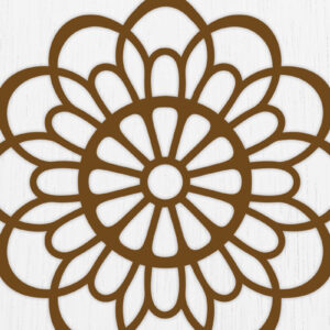 Intra απο ξύλο plywood  Χρώμα wenge 3mm-4mm πάχος - Σκουλαρίκια λουλουδιών Σχέδιο 10 Δίασταση 3x3 cm INTRAFABR-104264502