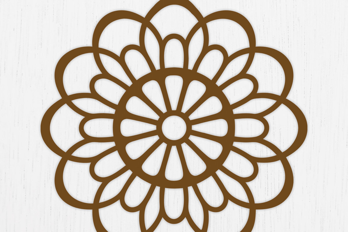 Intra απο ξύλο plywood  Χρώμα wenge 3mm-4mm πάχος - Σκουλαρίκια λουλουδιών Σχέδιο 10 Δίασταση 3x3 cm INTRAFABR-104264502