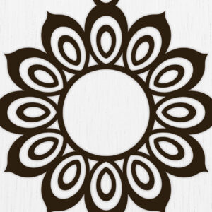 Intra απο ξύλο plywood  Χρώμα wenge 3mm-4mm πάχος - Σκουλαρίκια λουλουδιών Σχέδιο 11 Δίασταση 3x3 cm INTRAFABR-104395993