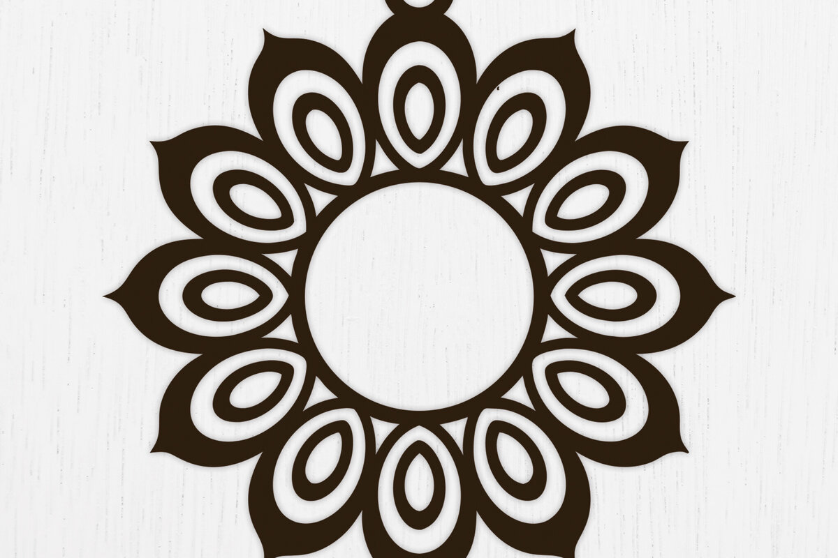 Intra απο ξύλο plywood  Χρώμα wenge 3mm-4mm πάχος - Σκουλαρίκια λουλουδιών Σχέδιο 11 Δίασταση 3x3 cm INTRAFABR-104395993