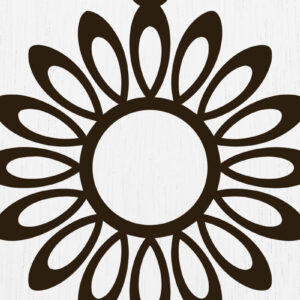 Intra απο ξύλο plywood  Χρώμα wenge 3mm-4mm πάχος - Σκουλαρίκια λουλουδιών Σχέδιο 12 Δίασταση 3x3 cm INTRAFABR-104396062