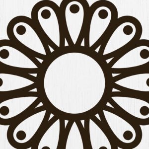 Intra απο ξύλο plywood  Χρώμα wenge 3mm-4mm πάχος - Σκουλαρίκια λουλουδιών Σχέδιο 14 Δίασταση 3x3 cm INTRAFABR-104396201