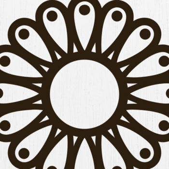 Intra απο ξύλο plywood Χρώμα wenge 3mm-4mm πάχος - Σκουλαρίκια λουλουδιών Σχέδιο 14 Δίασταση 3x3 cm INTRAFABR-104396201 - Image 1