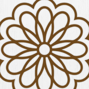 Intra απο ξύλο plywood  Χρώμα wenge 3mm-4mm πάχος - Σκουλαρίκια λουλουδιών Design 2 Δίασταση 3x3 cm INTRAFABR-104396266