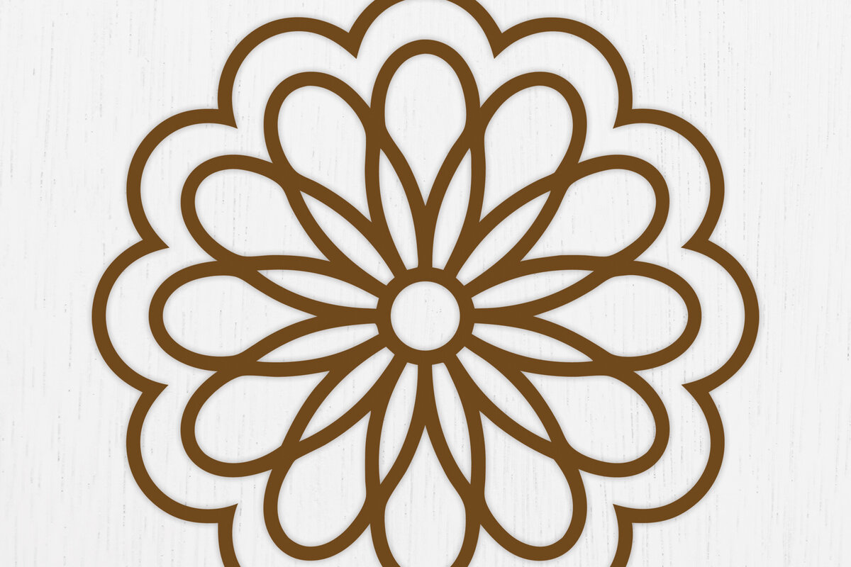 Intra απο ξύλο plywood  Χρώμα wenge 3mm-4mm πάχος - Σκουλαρίκια λουλουδιών Design 2 Δίασταση 3x3 cm INTRAFABR-104396266