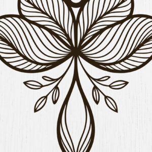 Intra απο ξύλο plywood  Χρώμα wenge 3mm-4mm πάχος - Σκουλαρίκια λουλουδιών Σχέδιο 20 Δίασταση 3x3 cm INTRAFABR-104396372