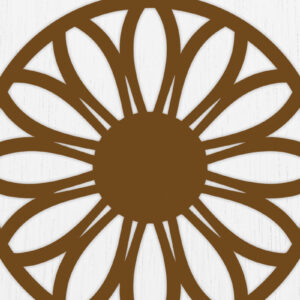 Intra απο ξύλο plywood  Χρώμα wenge 3mm-4mm πάχος - Σκουλαρίκια λουλουδιών Σχέδιο 3 Δίασταση 3x3 cm INTRAFABR-104396412