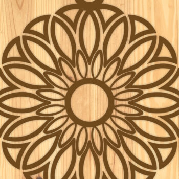 Intra απο ξύλο plywood Χρώμα wenge 3mm-4mm πάχος - Σκουλαρίκια λουλουδιών Σχέδιο Δίασταση 3x3 cm INTRAFABR-103321882 - Image 1