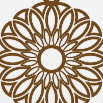 Intra απο ξύλο plywood Χρώμα wenge 3mm-4mm πάχος - Σκουλαρίκια λουλουδιών Σχέδιο Δίασταση 3x3 cm INTRAFABR-103321882 - Image 2